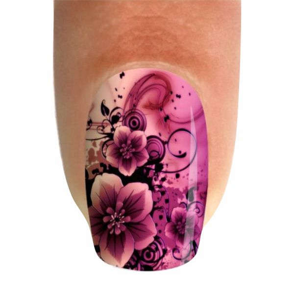 Adesivos de unhas floral preta filha única